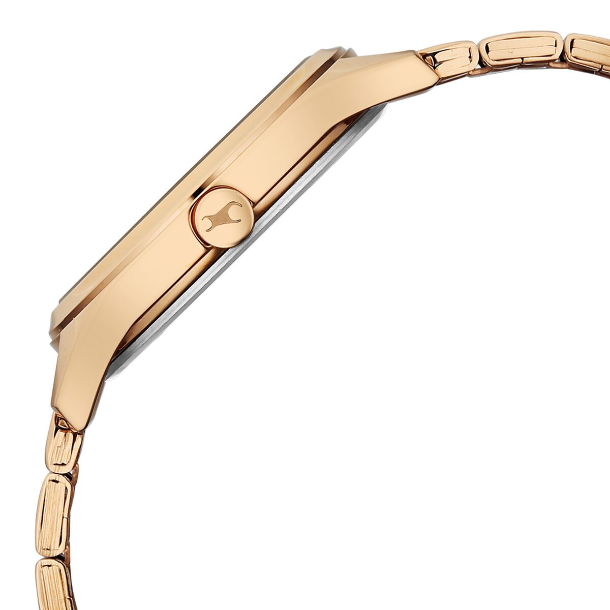Fastrack Style Up Quartz Analog with Date Green Dial Rose Gold Colour Stainless Steel Strap Watch For Girls 4