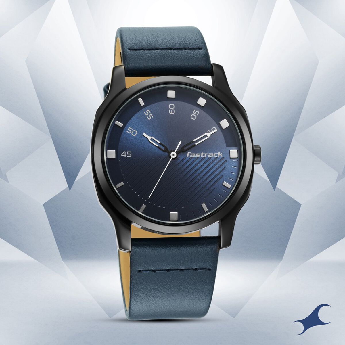 Fastrack Stunners Quartz Analog Blue Dial Leather Strap Watch for Guys 1