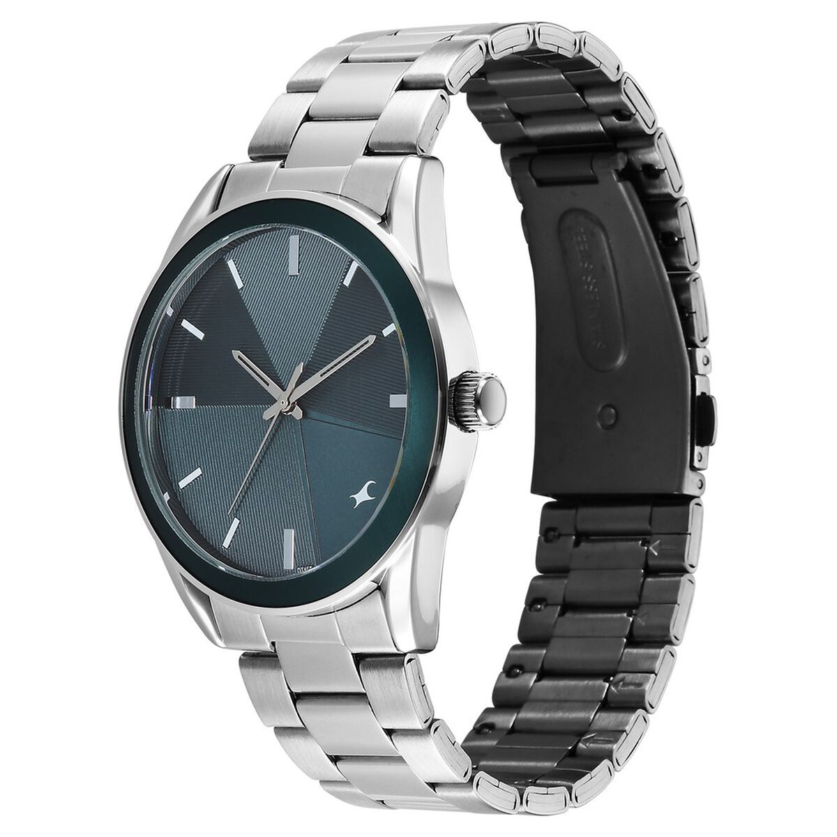 Fastrack Stunners Quartz Analog Teal Dial Silver Stainless Steel Strap Watch For Guys 3