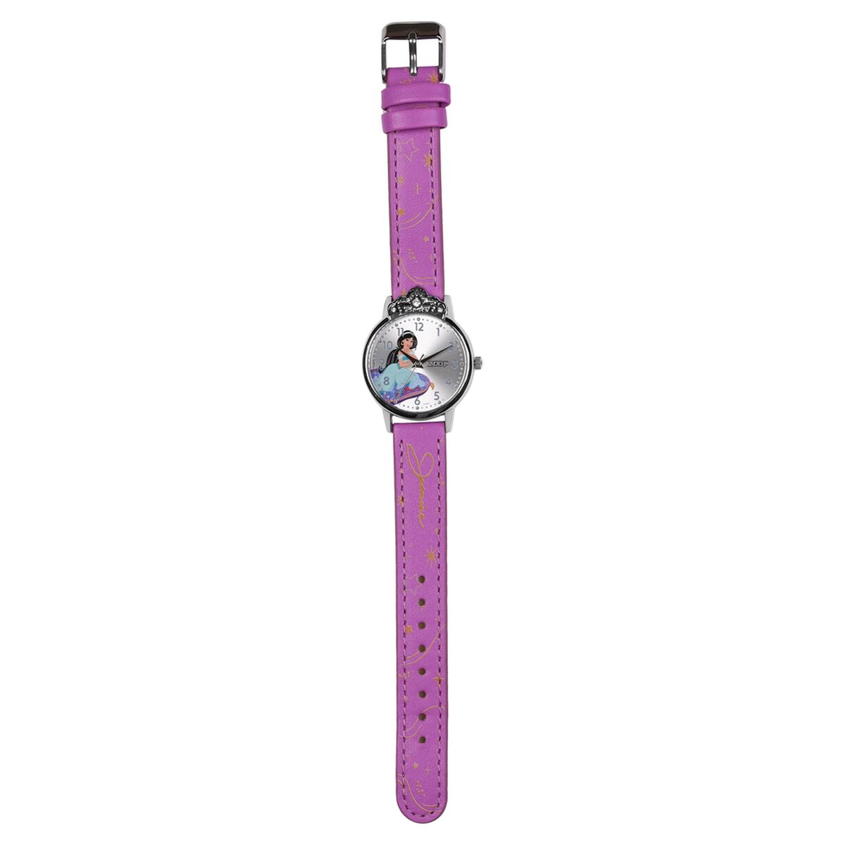 Zoop Disney Jasmine Analog Watch with Silver Dial & Purple Strap for Girls Kids, from House of Titan 5