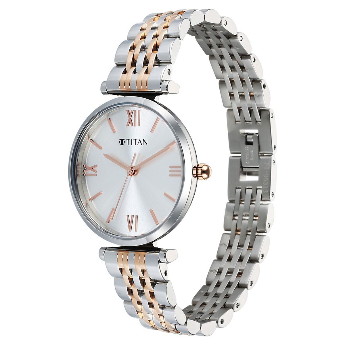 Titan Workmode Quartz Analog Silver Dial Metal Strap watch For Women 3
