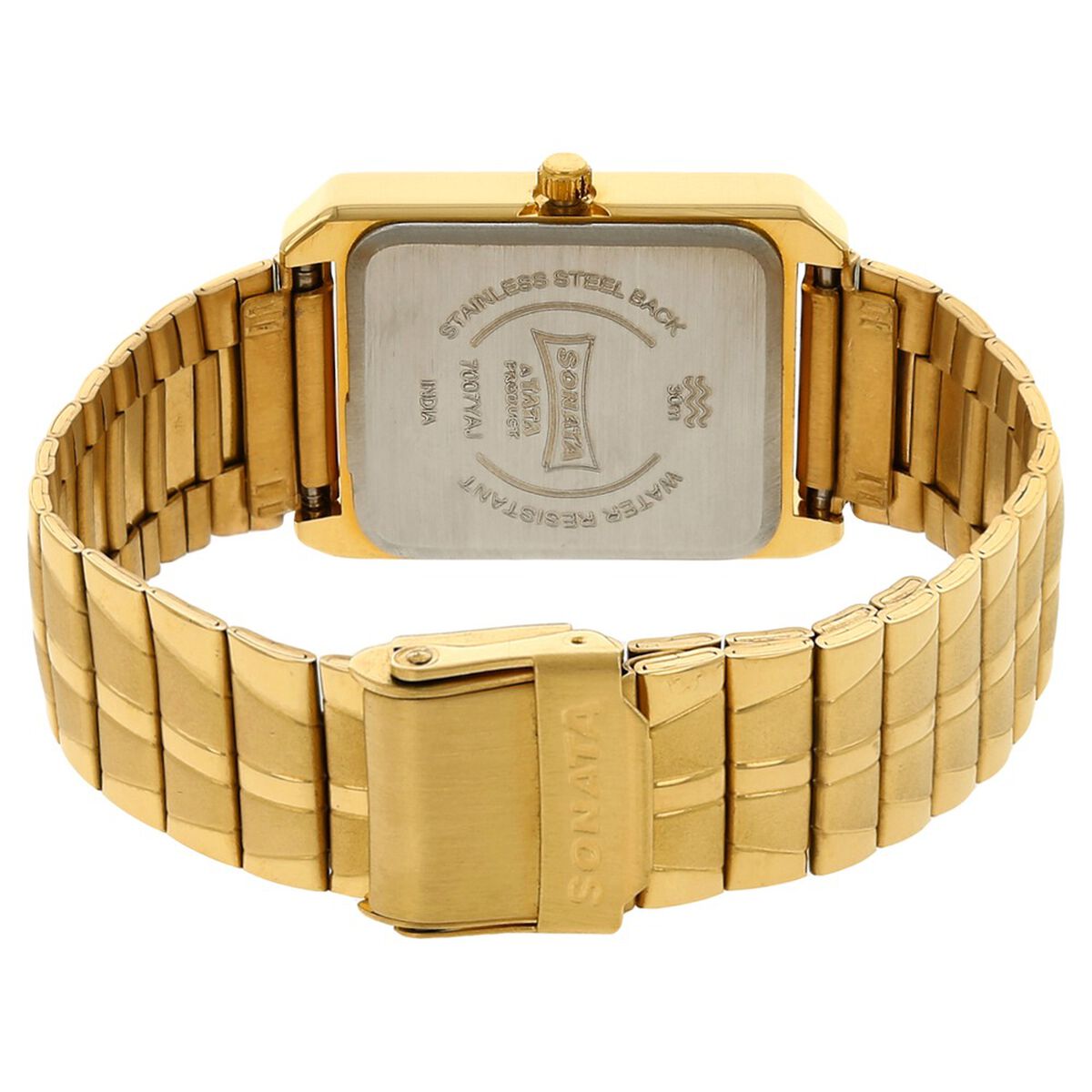 Sonata Quartz Analog Champagne Dial Metal Strap Watch for Men 3