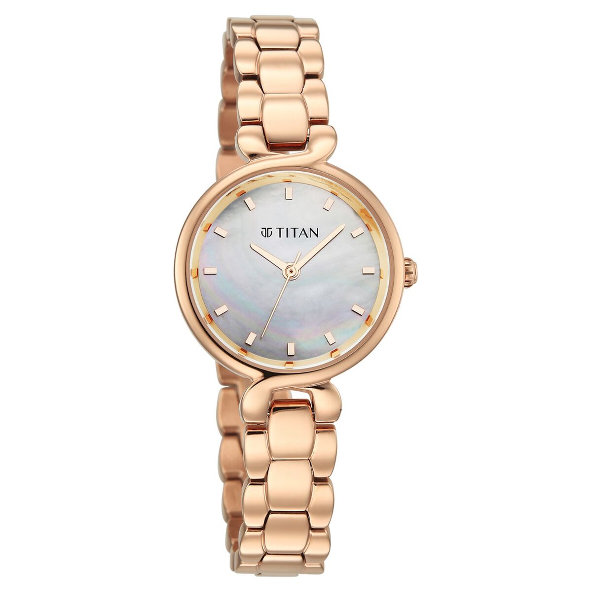 Titan Workday Edit Quartz Analog Mother Of Pearl Dial Rose Gold Stainless Steel Strap Watch For Women 2