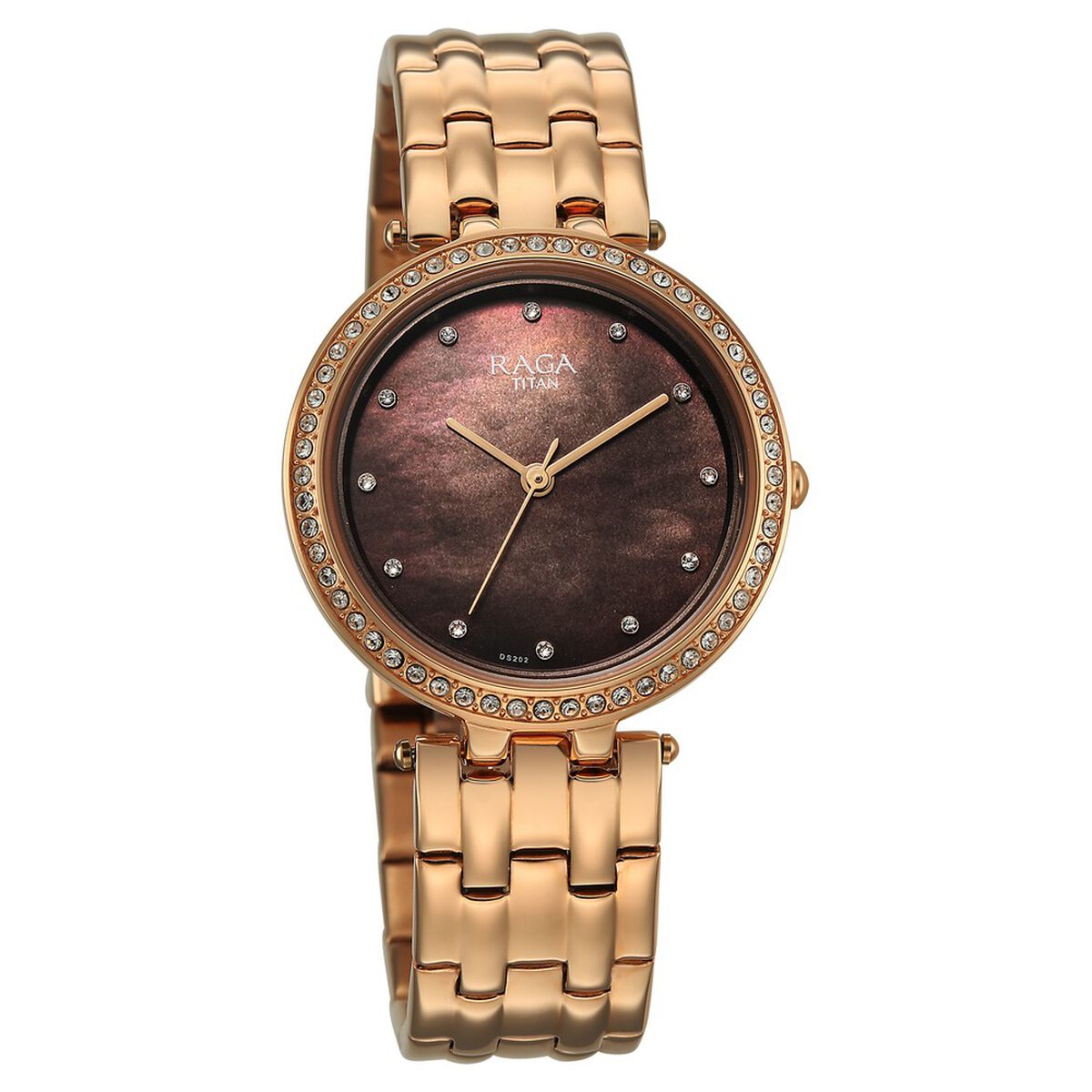 Titan Raga DEC Blaze Quartz Analog Brown Mother Of Pearl Dial Rose Gold Metal Strap Watch For Women 2