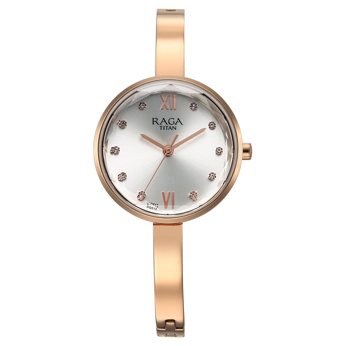 Titan Raga Showstopper Quartz Analog Silver Dial Rose Gold Metal Strap Watch For Women 1