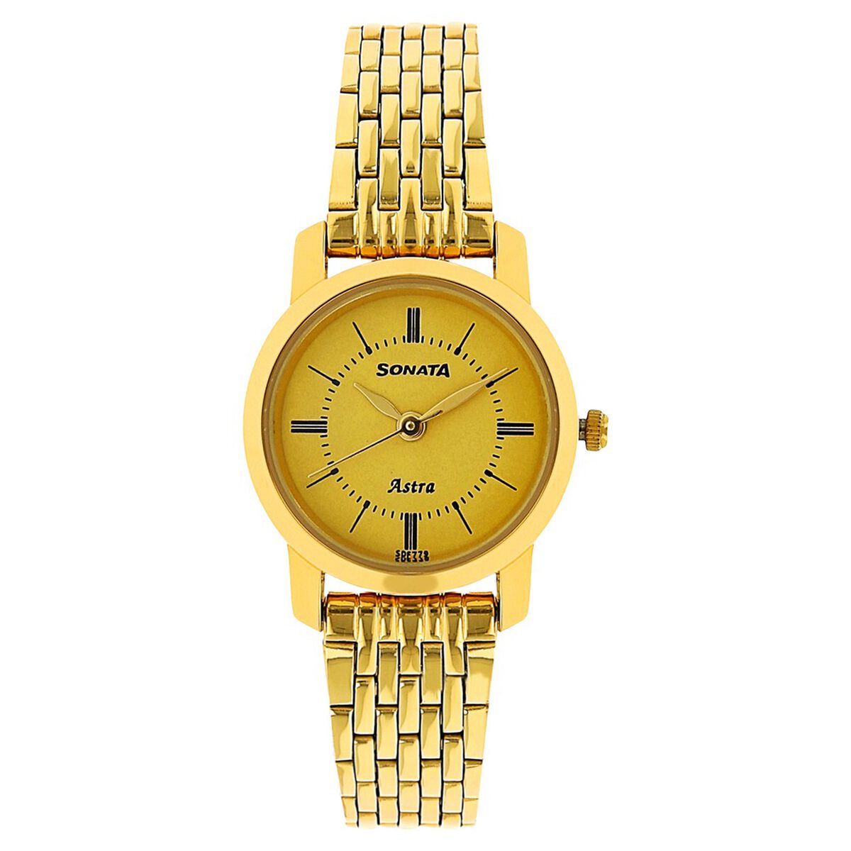 Sonata Quartz Analog Champagne Dial Stainless Steel Strap Watch for Women 1