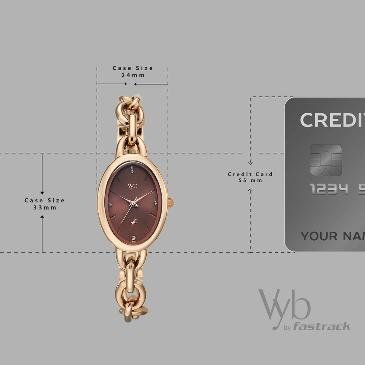 Vyb Manifester By Fastrack Quartz Analog Brown Dial Rose Gold Metal Strap Watch For Girls 4