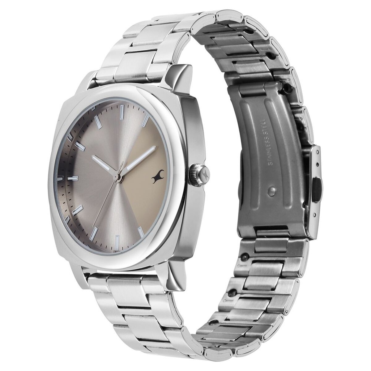 Fastrack Stunners X Quartz Analog Grey Dial Stainless Steel Strap Watch For Guys 3