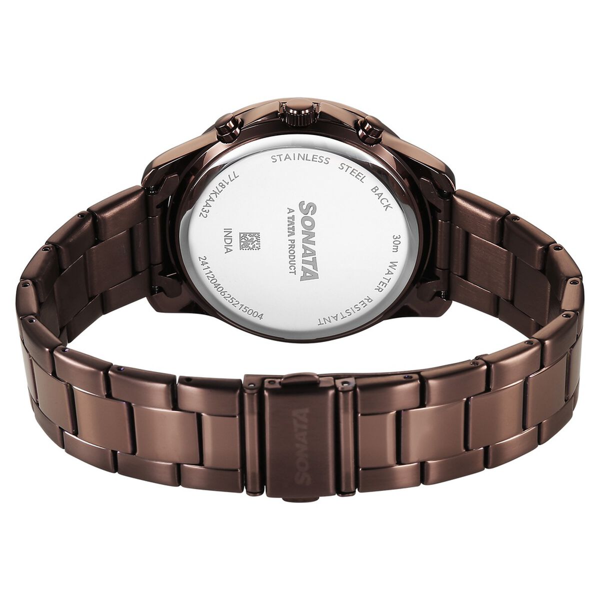 Sonata Chronos Quartz Analog with Date Brown Dial Brown Colour Stainless Steel Strap Watch For Men 5