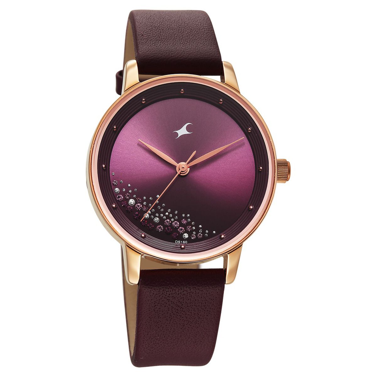 Fastrack Style Up Quartz Analog Maroon Dial Maroon Colour Leather Strap Watch For Girls 2
