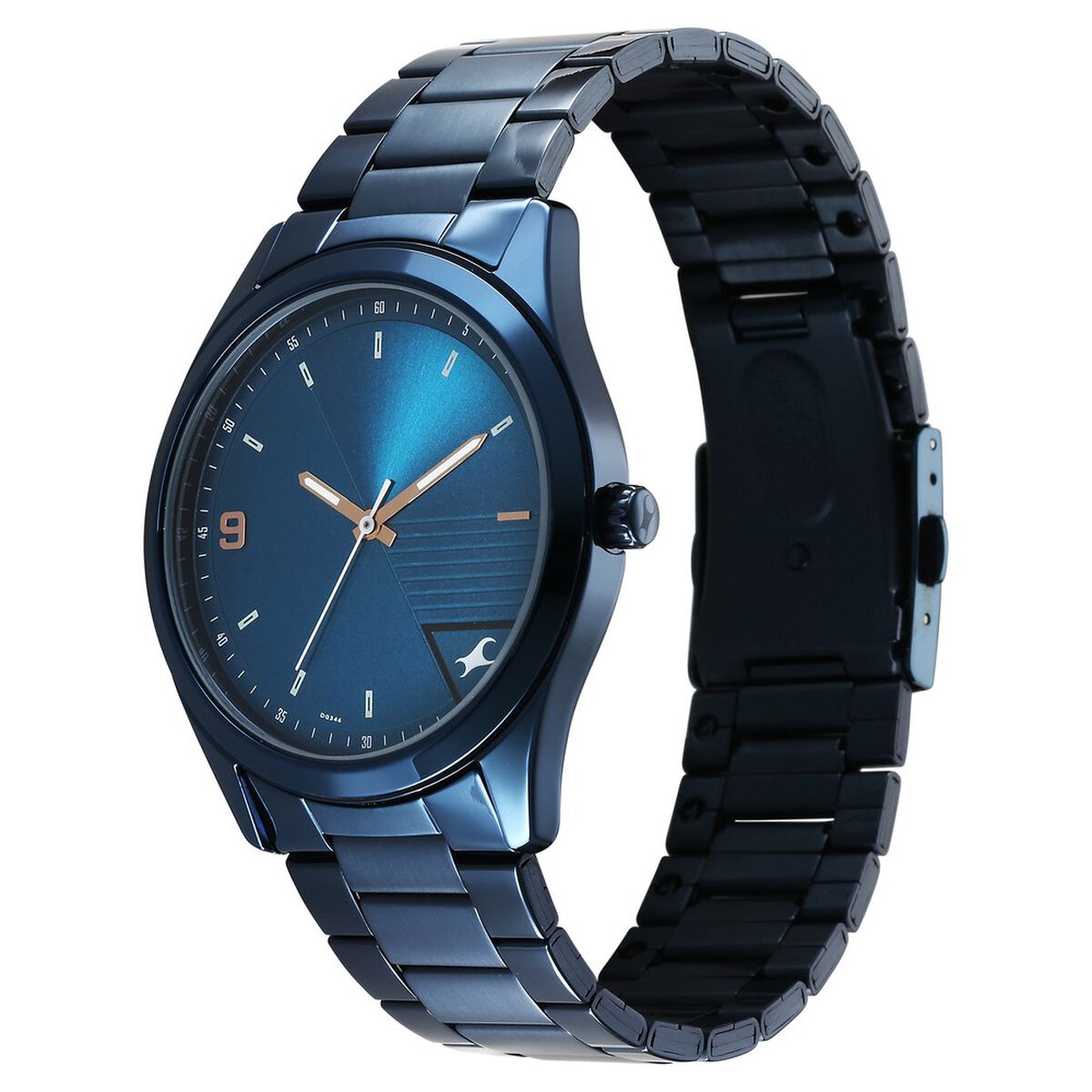 Fastrack Stunners Quartz Analog Blue Dial Blue Metal Strap Watch For Guys 3