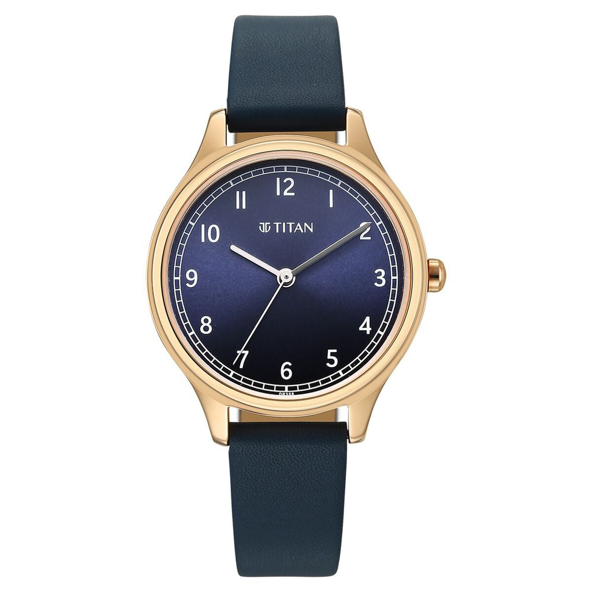 Titan Neo Quartz Analog Blue Dial Blue Leather Strap Watch For Women 1