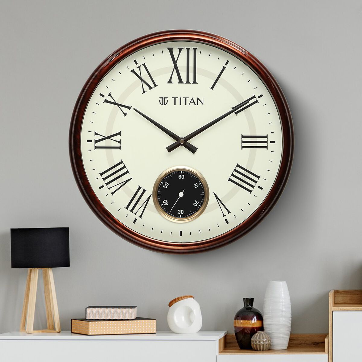 Titan Classic Sub-Second Wall Clock - 35cm x 35cm (Small) 1
