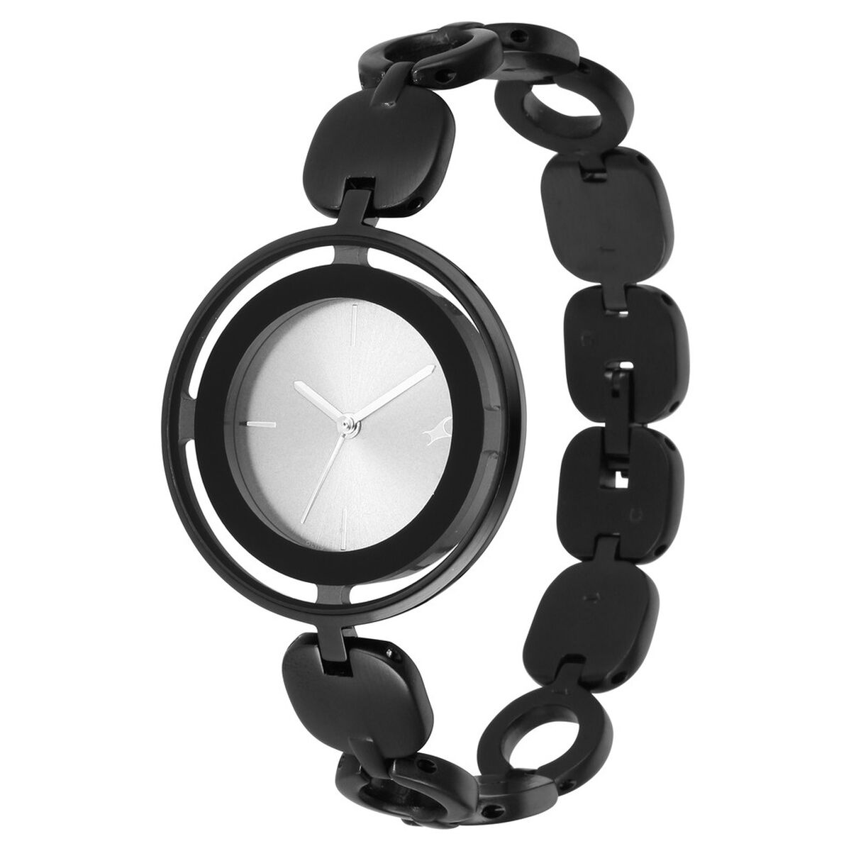 Fastrack Glitch Quartz Analog Grey Dial Metal Strap Watch for Girls 3