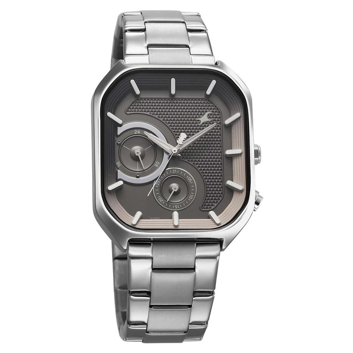 Fastrack Groove Multifunction Anthracite Dial Metal Strap Guy's Watch with Lume indices 4