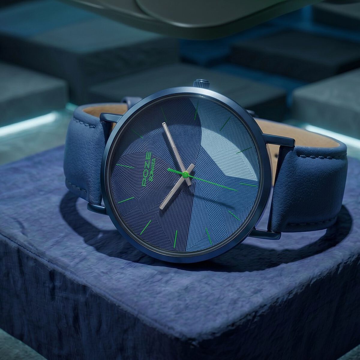 Poze By Sonata Quartz Analog Blue Dial Blue Leather Strap Watch For Men 1