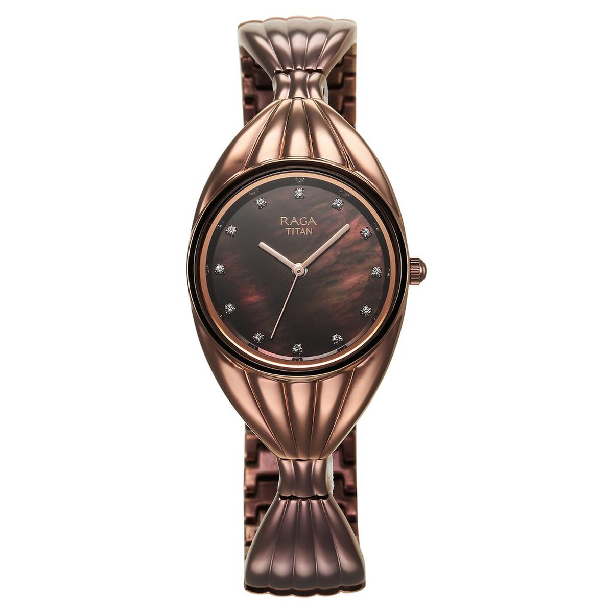 Titan Raga Memoirs Quartz Analog Mother Of Pearl Dial With Brown Metal Strap Watch For Women 2