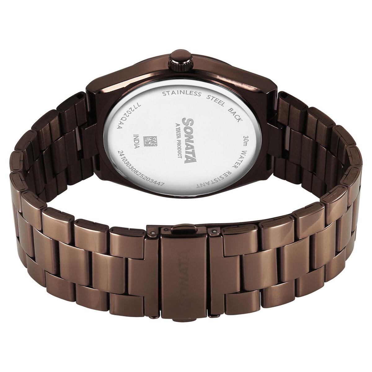 Sonata Festive Quartz Analog Brown Dial Metal Strap Watch For Men 5