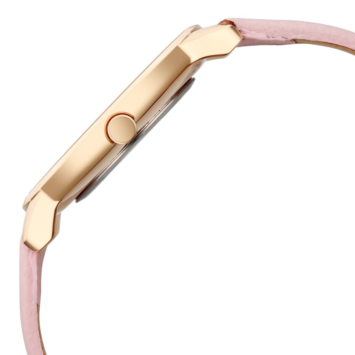 Sonata Sleek Women Silver Dial Blush Pink Leather Strap Watch 5