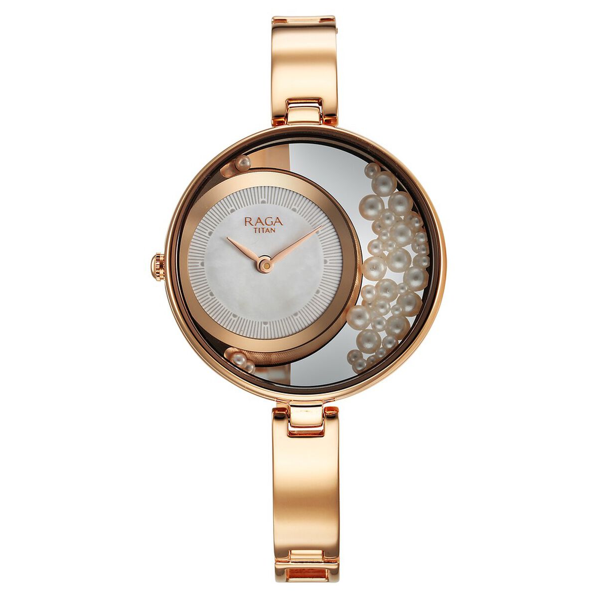 Titan Raga Power Pearls Quartz Analog White Dial with loose pearls Metal Strap Watch for Women 3