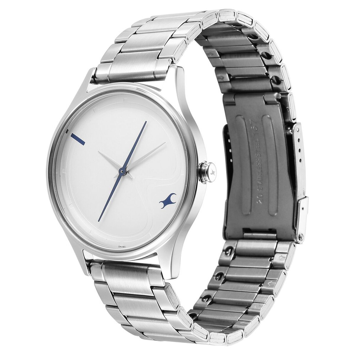 Fastrack Stunners Quartz Analog Silver Dial Metal Strap Watch for Guys 3