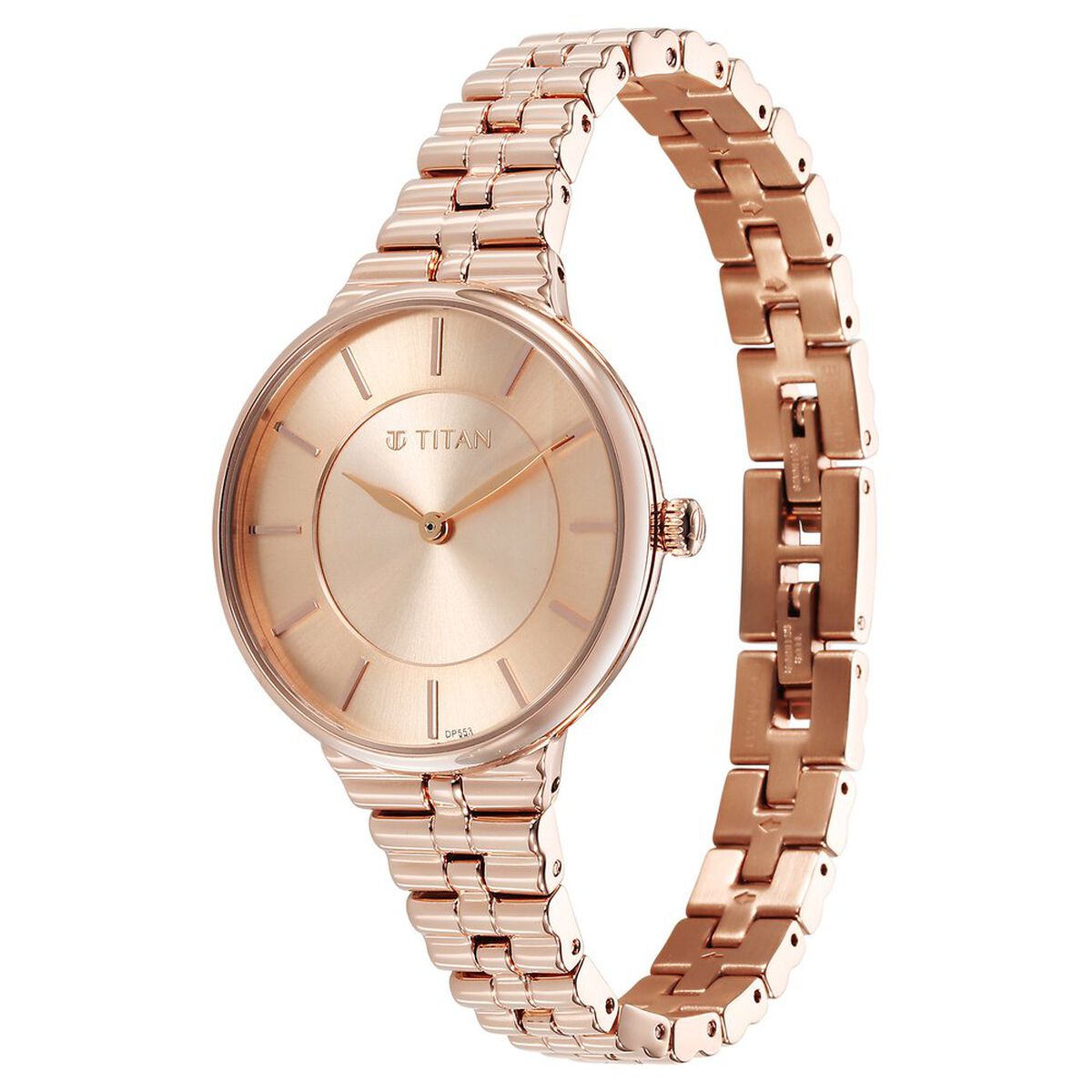 Titan Purple Aura Quartz Analog Rose Gold Dial Rose Gold Stainless Steel Strap Watch For Women 3