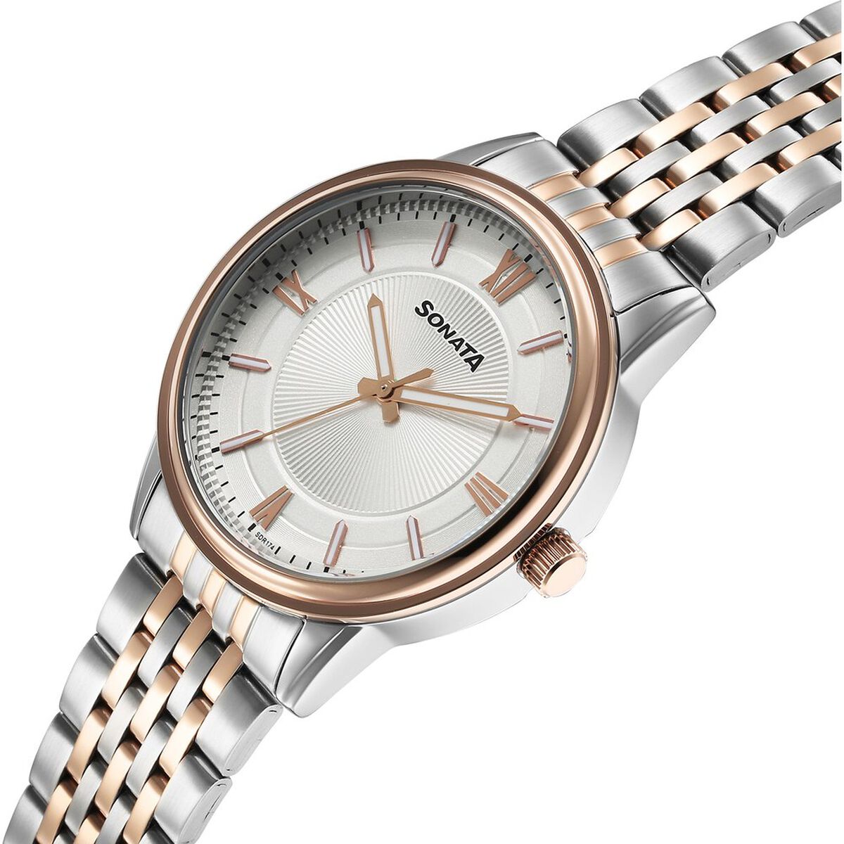 Sonata Wedding Quartz Analog Off White Dial Stainless Steel Strap Watch For Men 2