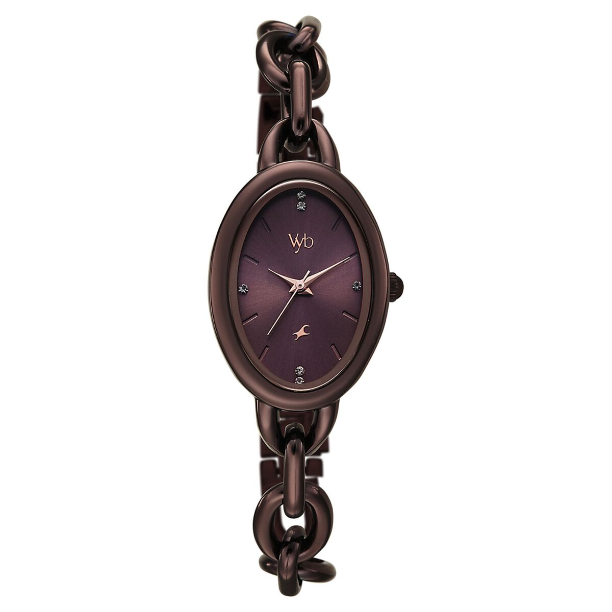 Vyb Manifester By Fastrack Quartz Analog Brown Dial Brown Metal Strap Watch For Girls 1