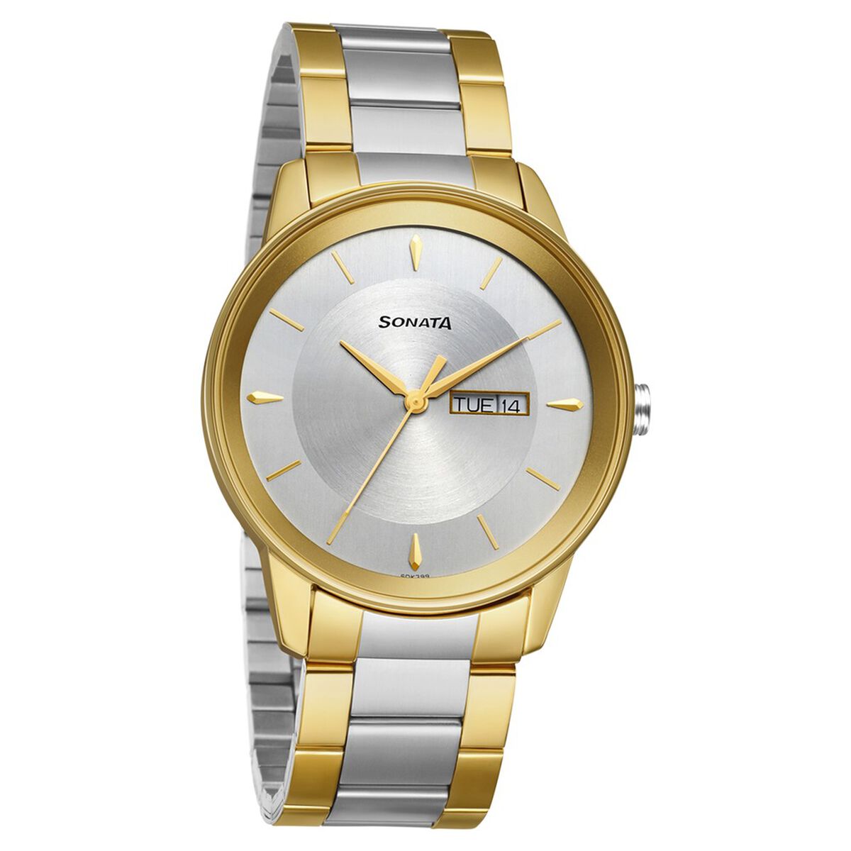 Sonata Quartz Analog with Day and Date Silver Dial Stainless Steel Strap Watch for Men 1