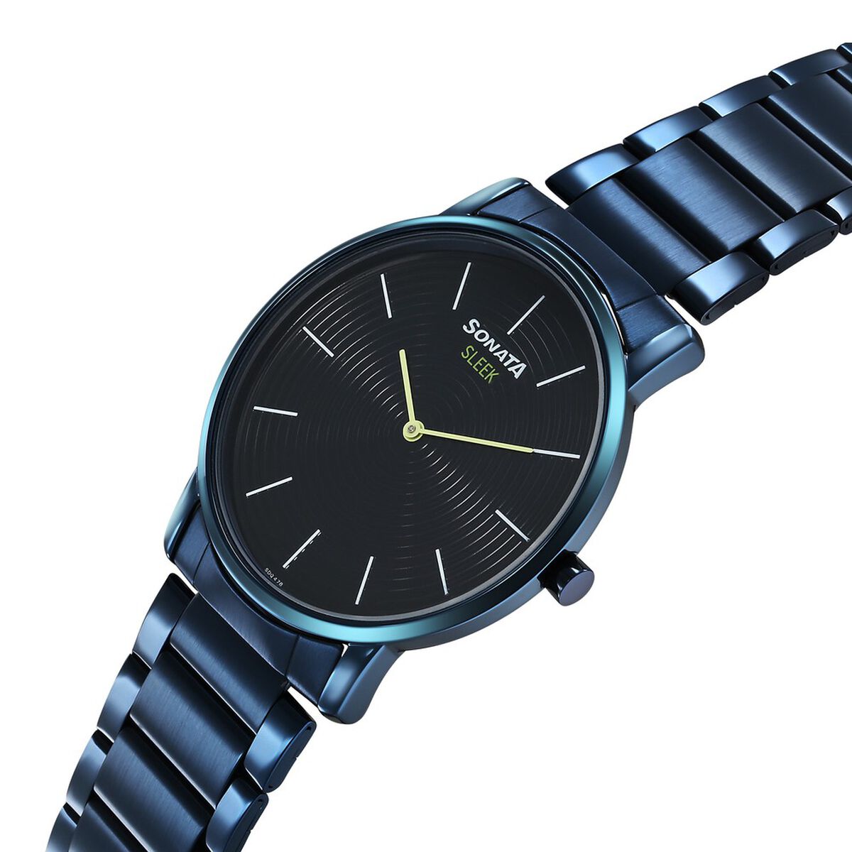 Sonata Sleek Quartz Analog Blue Dial Blue Stainless Steel Strap Watch For Men 2