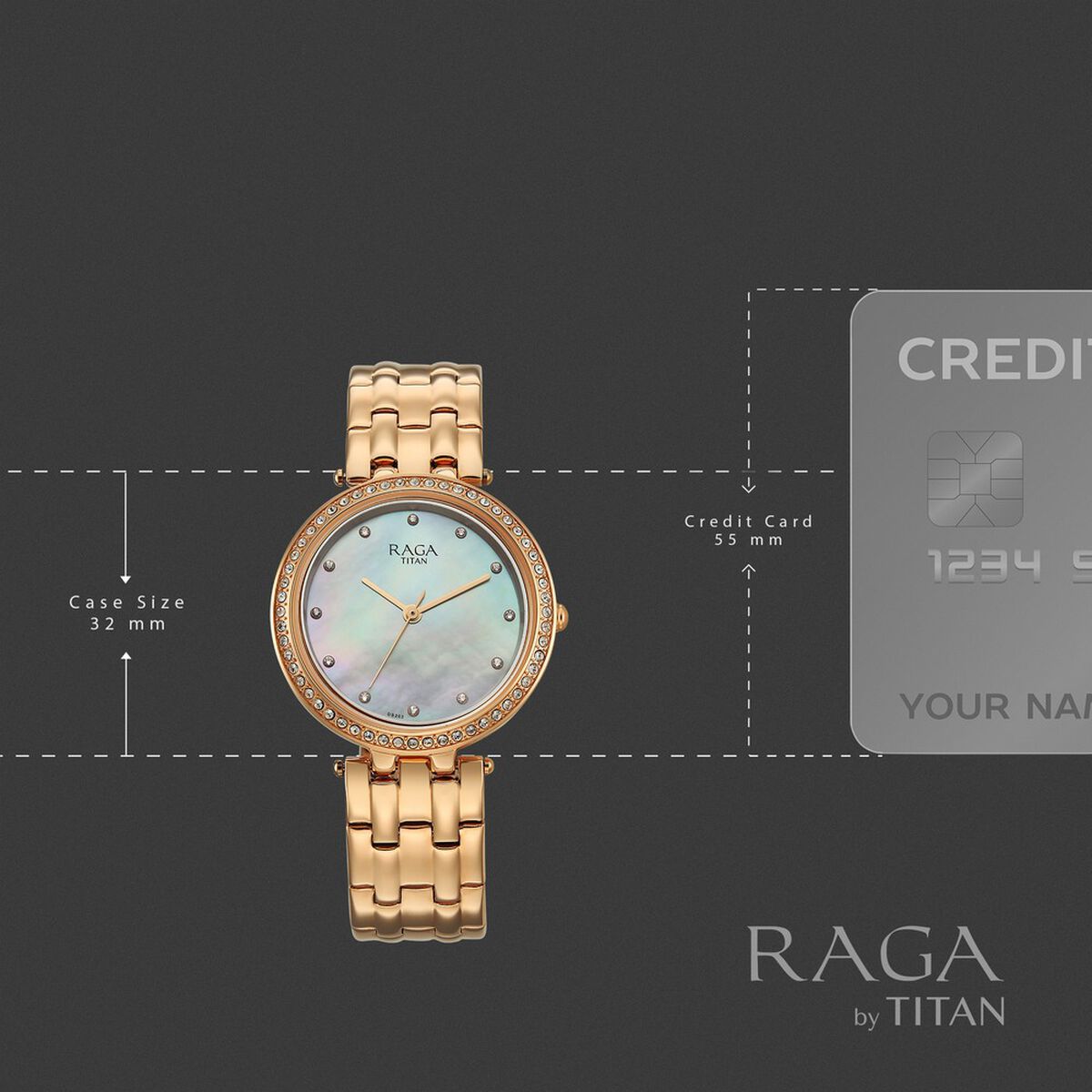 Titan Raga DEC Blaze Quartz Analog Mother of Pearl Dial Rose Gold Metal Strap Watch For Women 4
