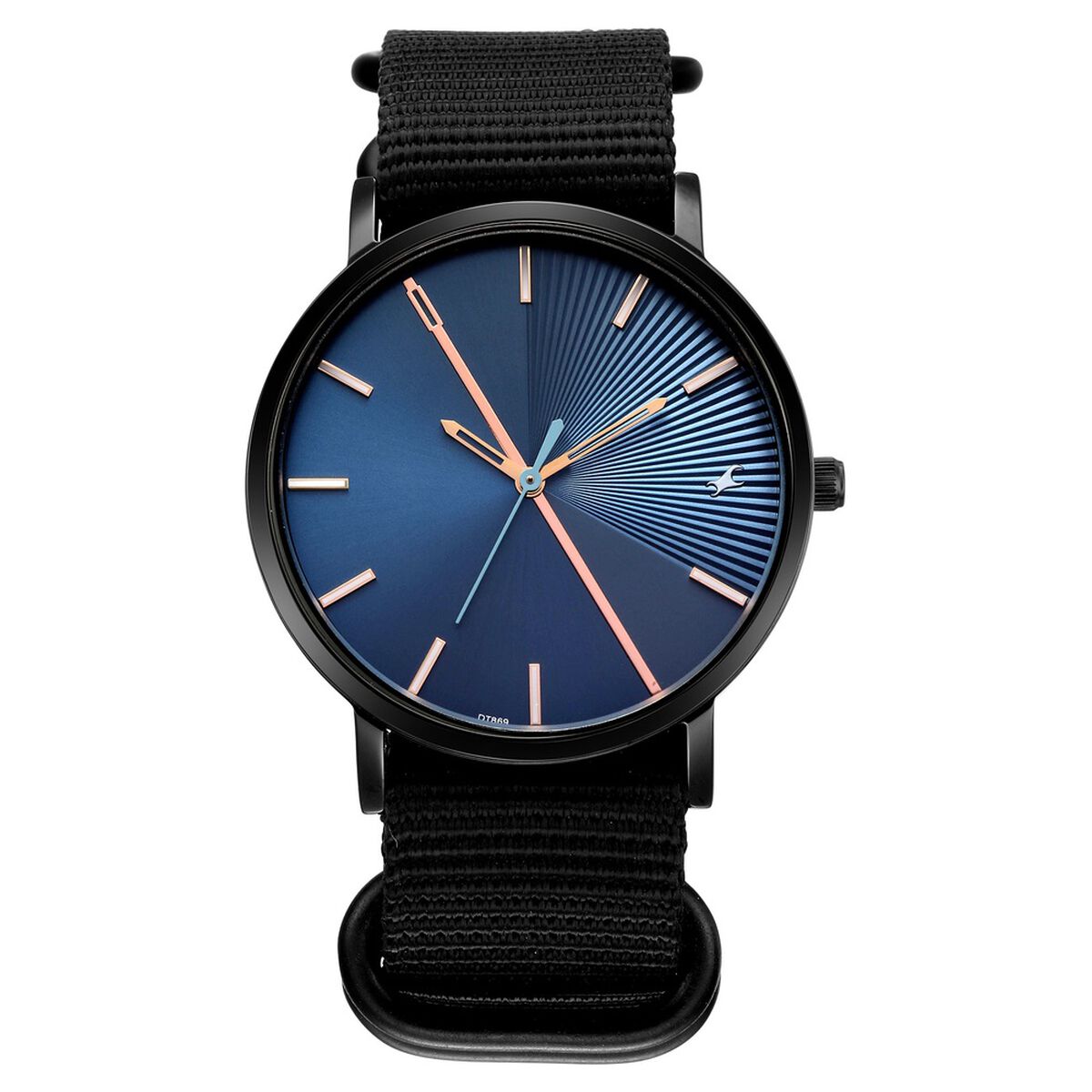 Fastrack 9 to Fine Analog with Blue Dial Nato Strap Watch for Guys 1