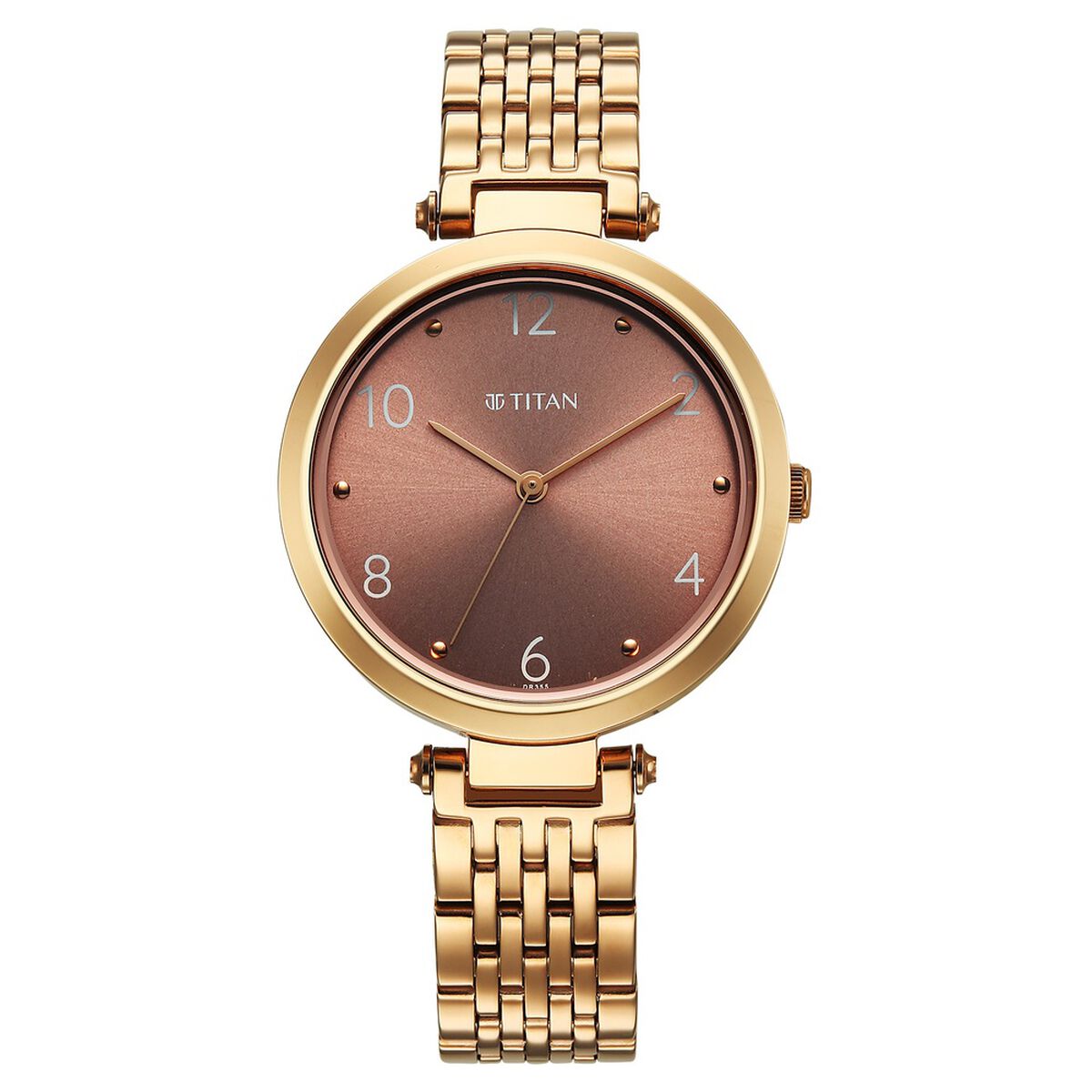 Titan Workwear Quartz Analog Brown Dial Rose Gold Colour Stainless Steel Strap Watch For Women 1