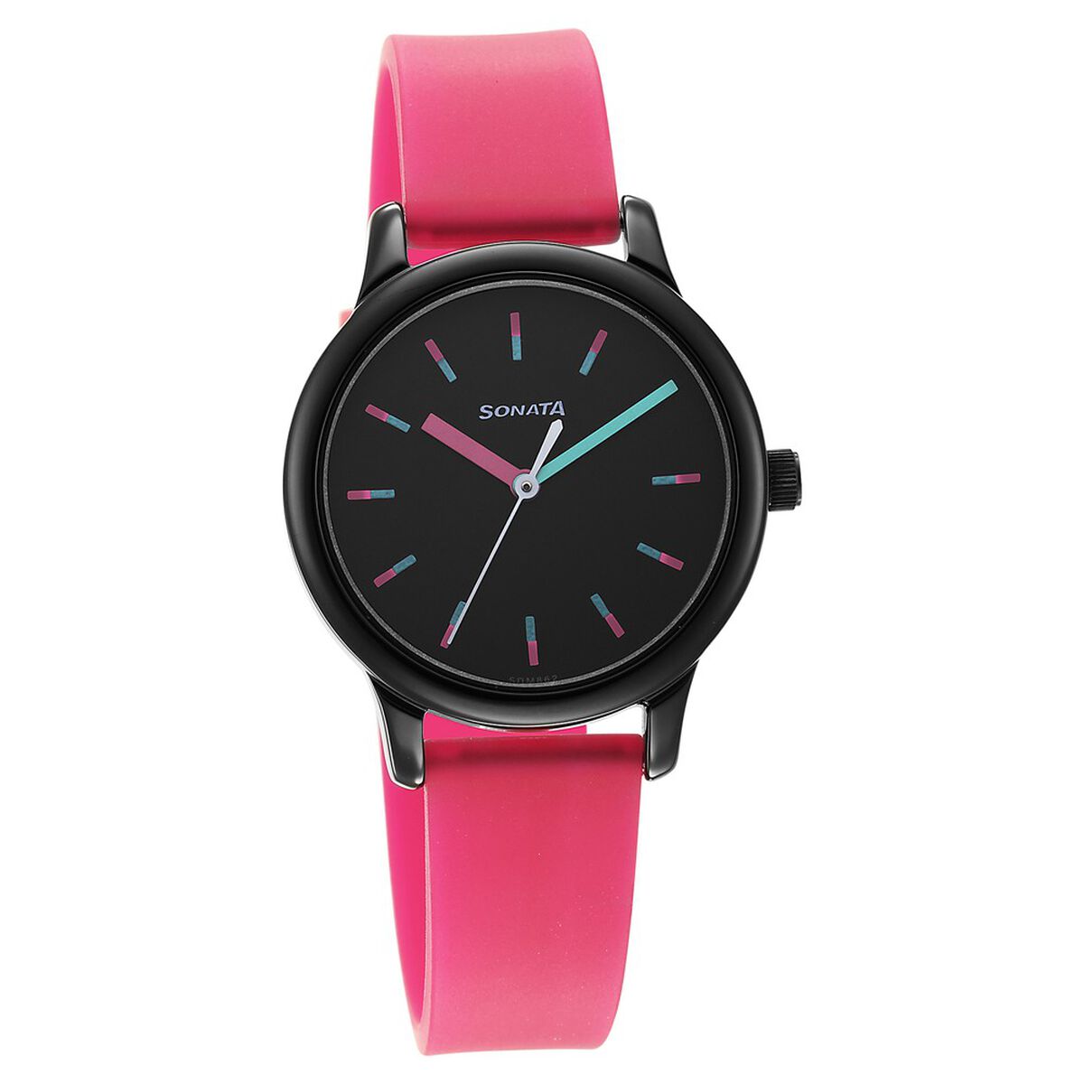 Sonata Splash Black Dial Women Watch With Plastic Strap 1