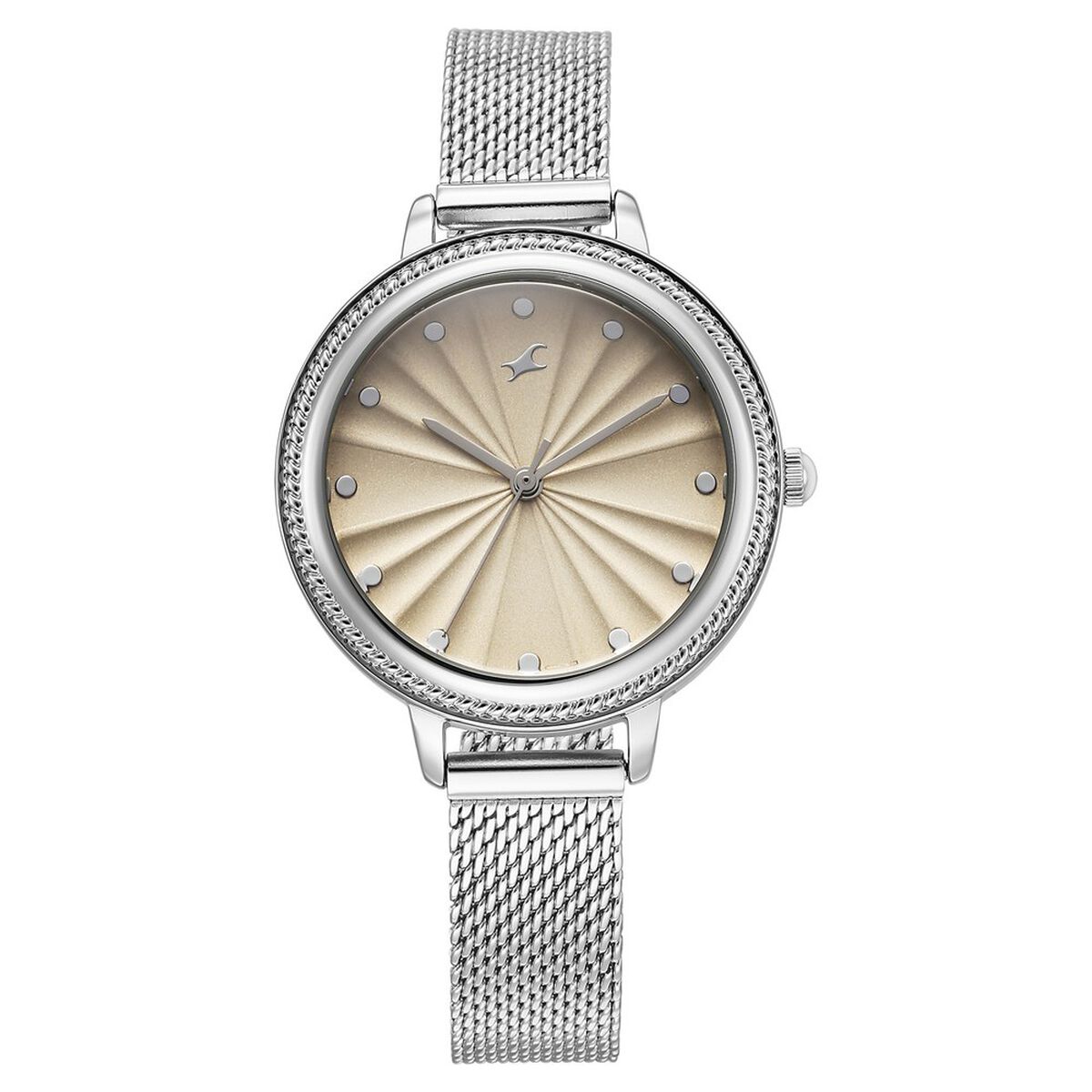 Fastrack Stunners X Quartz Analog Ivory Dial Stainless Steel Strap Watch For Girls 1