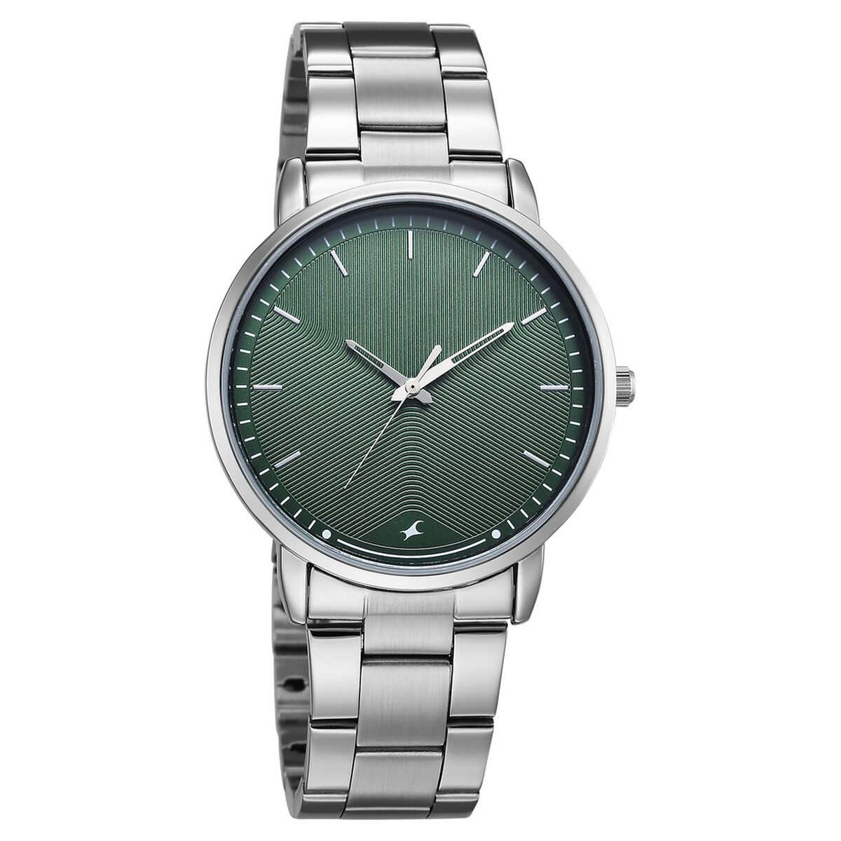 Fastrack Stunners Quartz Analog Green Dial Silver Stainless Steel Strap Watch For Guys 2
