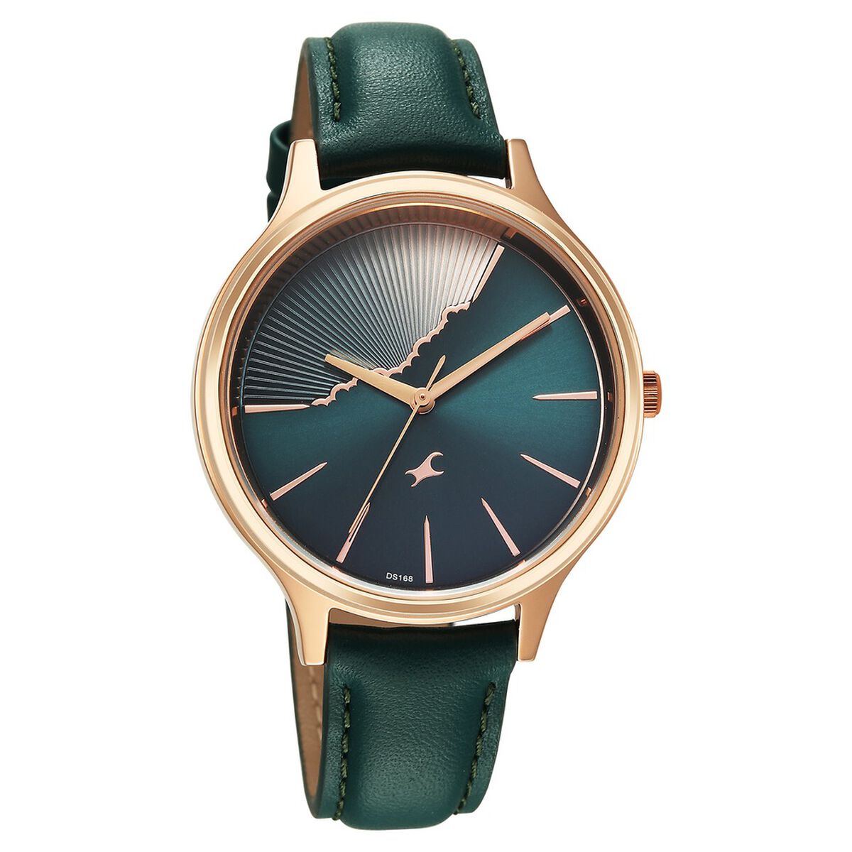 Fastrack Style Up Quartz Analog Green Dial Green Leather Strap Watch For Girls 2