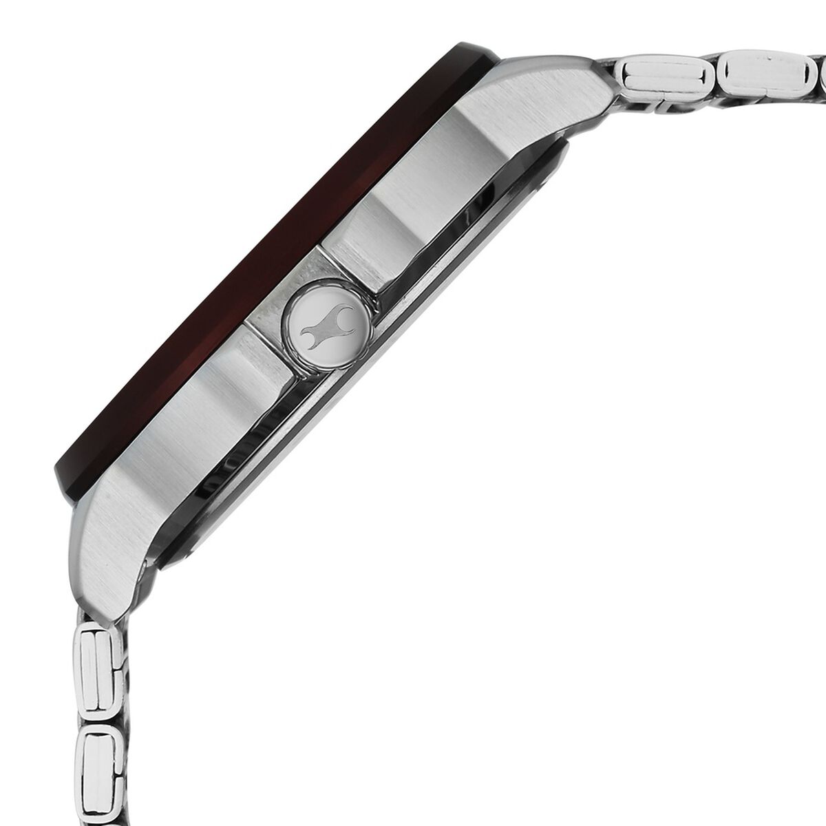 Fastrack Street Opulence Quartz Sun Moon Multifunction Maroon Dial Silver Stainless Steel Strap Watch For Guys 5
