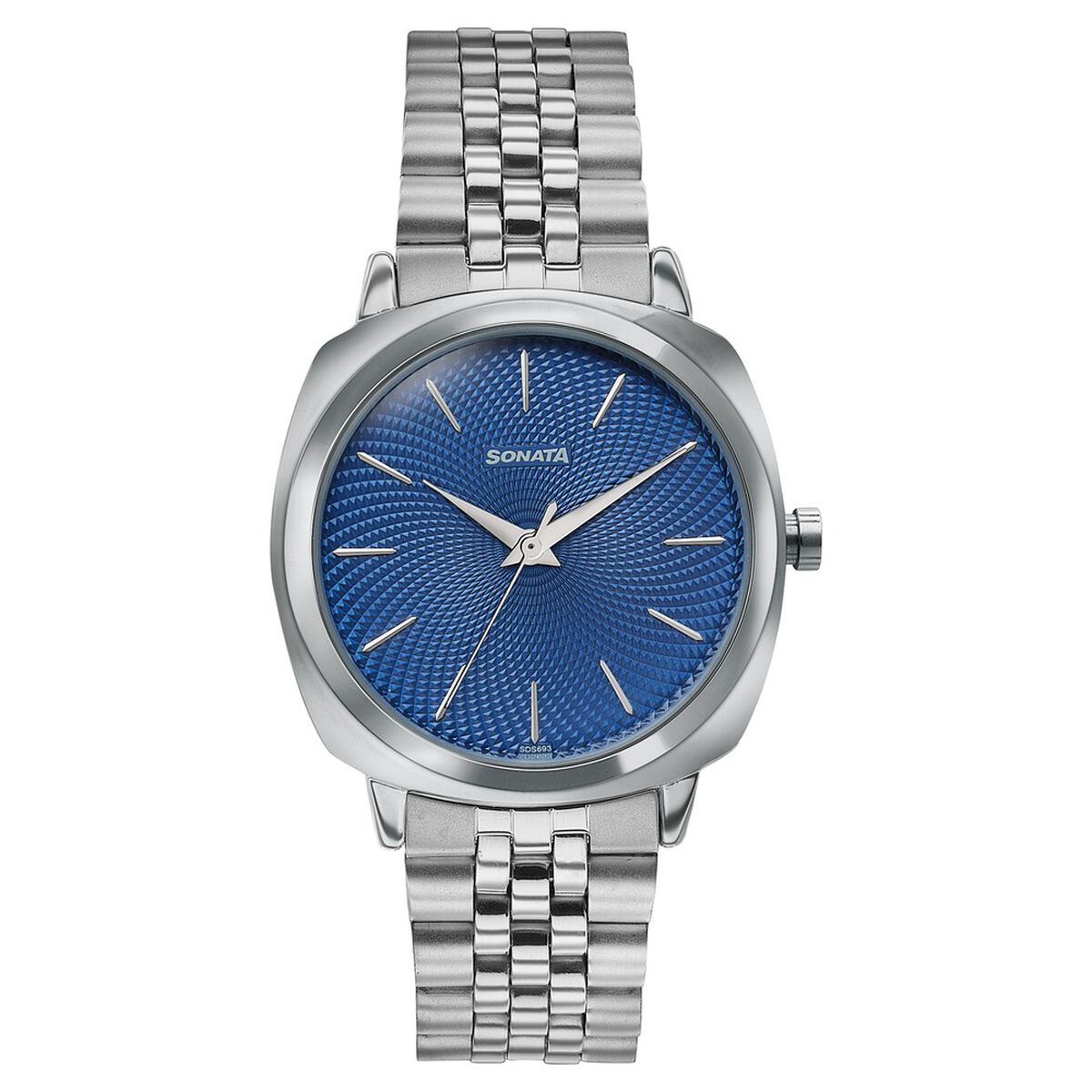 Sonata Vector Blue Textured Dial Silver-Tone Bracelet Watch for Men 2