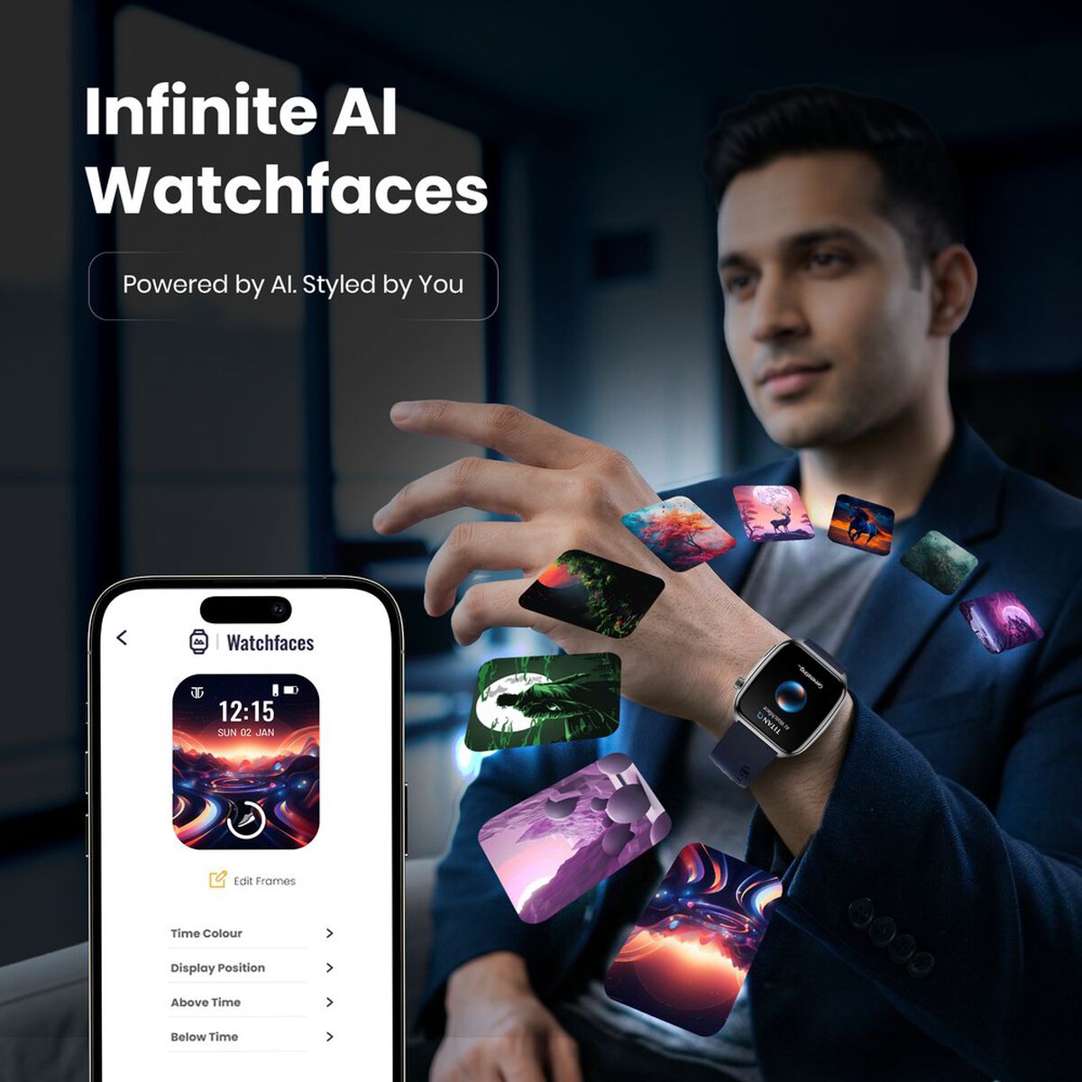 Titan Smart 4.0 Smartwatch with 1.93" AMOLED Display, Infinite AI Watch Faces, AI Voice assistant, QR Hub? 4
