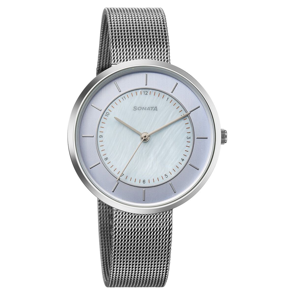Sonata Modern Edit Quartz Analog Blue Dial Stainless Steel Strap Watch For Women 1
