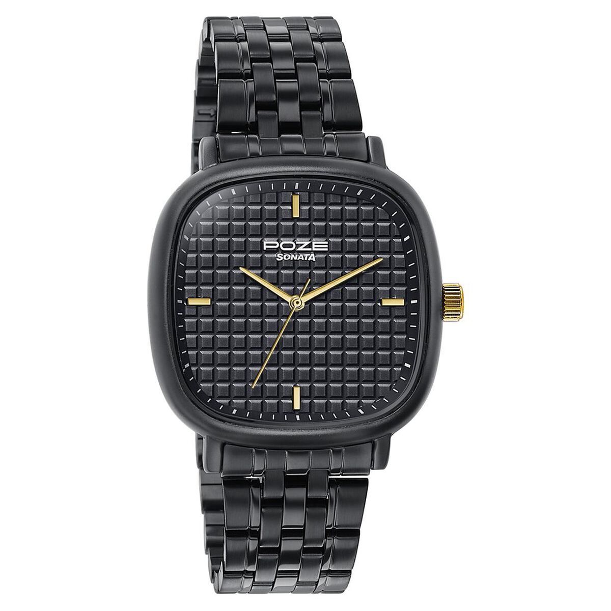 Sonata Poze Quartz Analog Black Dial Black Colour Stainless Steel Strap Watch For Men 2