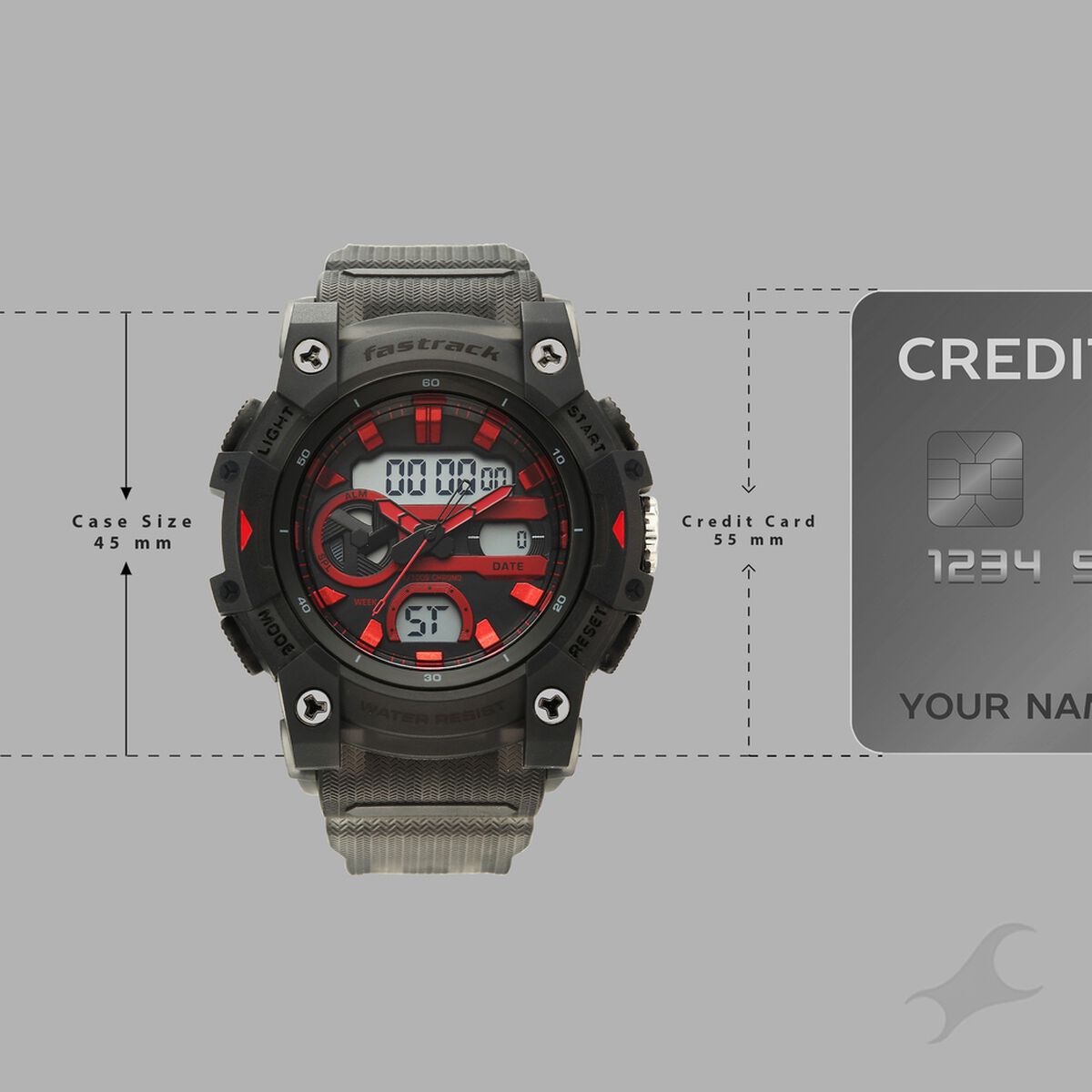Fastrack StreetStyle Quartz Analog Digital Black Dial Black Polyether Strap Watch For Guys 4