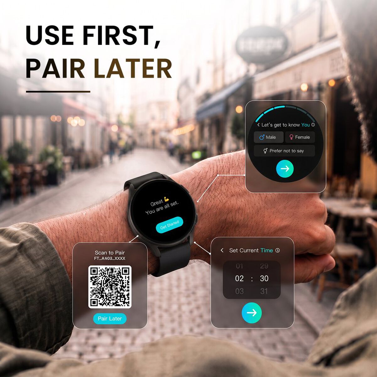 Fastrack Smart Revoltt XR1 Pro Smartwatch with 3.63 cm AMOLED Display BT Calling & Health Tracking 5