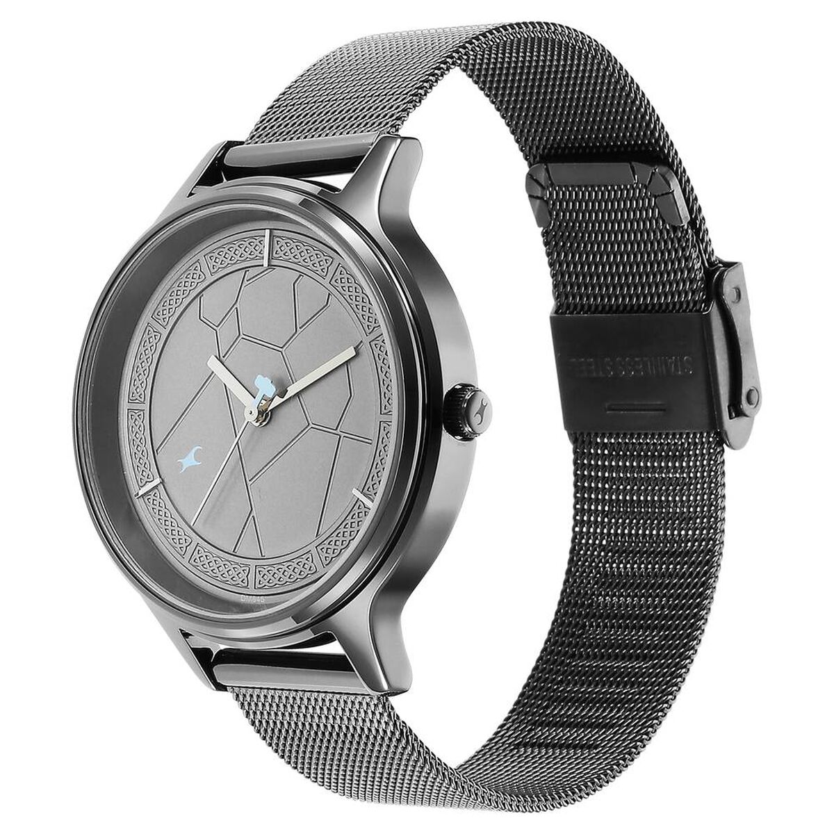 Fastrack Thor Quartz Analog Grey Dial Stainless Steel Strap Watch for Girls 4