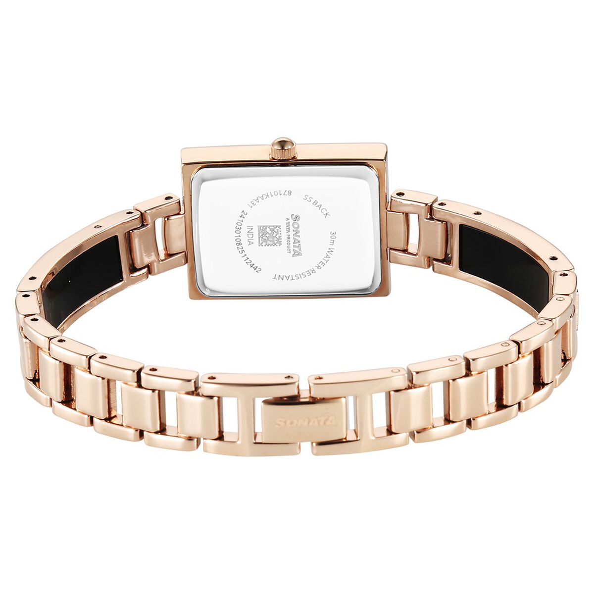 Sonata Aura Quartz Analog Black Dial Two Toned Stainless Steel Strap Watch For Women 4