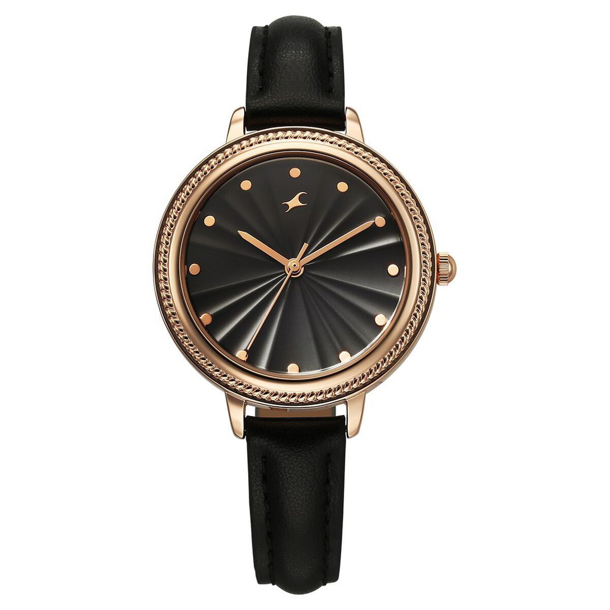 Fastrack Stunners X Quartz Analog Black Dial Leather Strap Watch For Girls 1