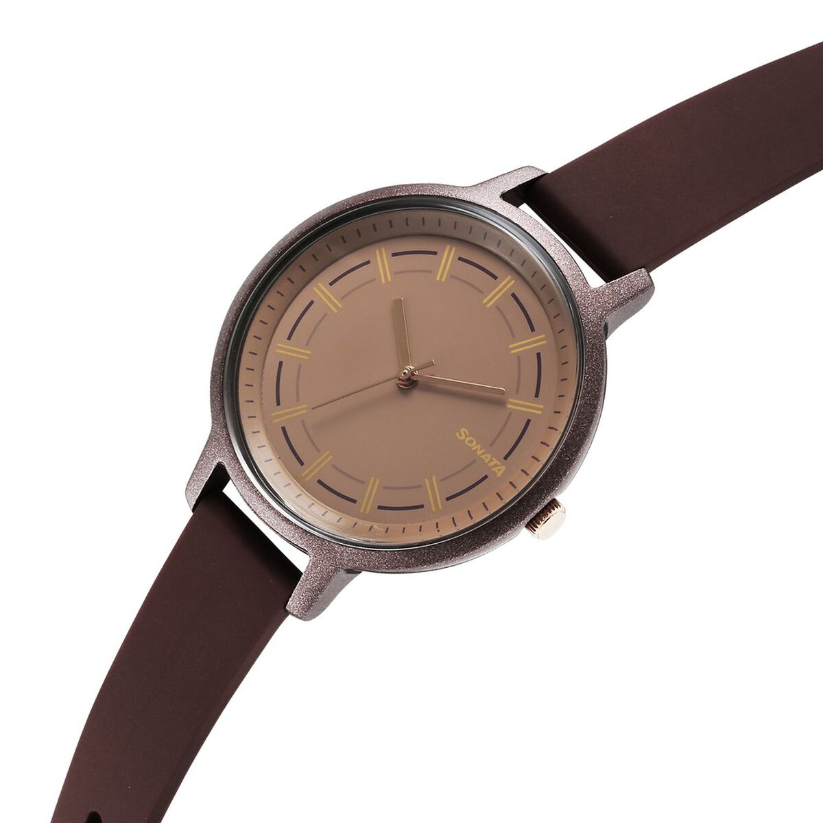 Sonata Splash Quartz Analog Brown Dial Plastic Strap Watch for Women 2
