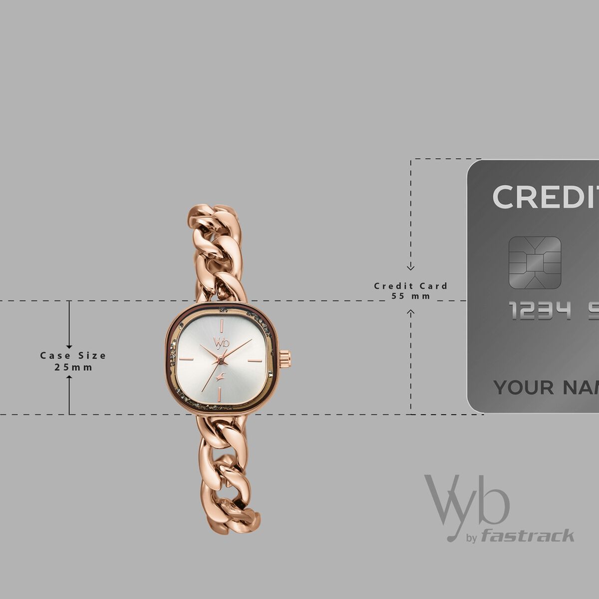 Vyb Starlet By Fastrack Quartz Analog Silver Dial Rose Gold Metal Strap Watch For Girls 4