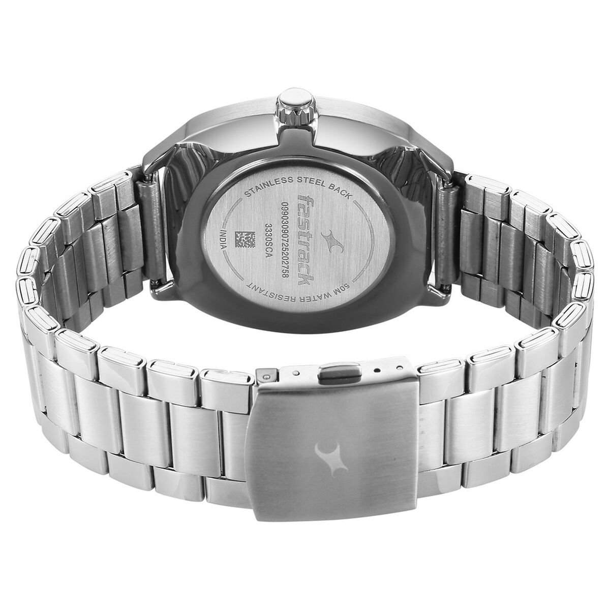 Fastrack Tick Tock Quartz Multifunction Silver Dial Stainless Steel Strap Watch For Guys 5